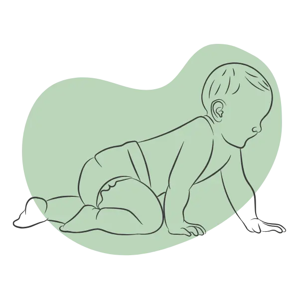 Schübe bei Babys: motorischer Fortschritt: krabbelndes Baby